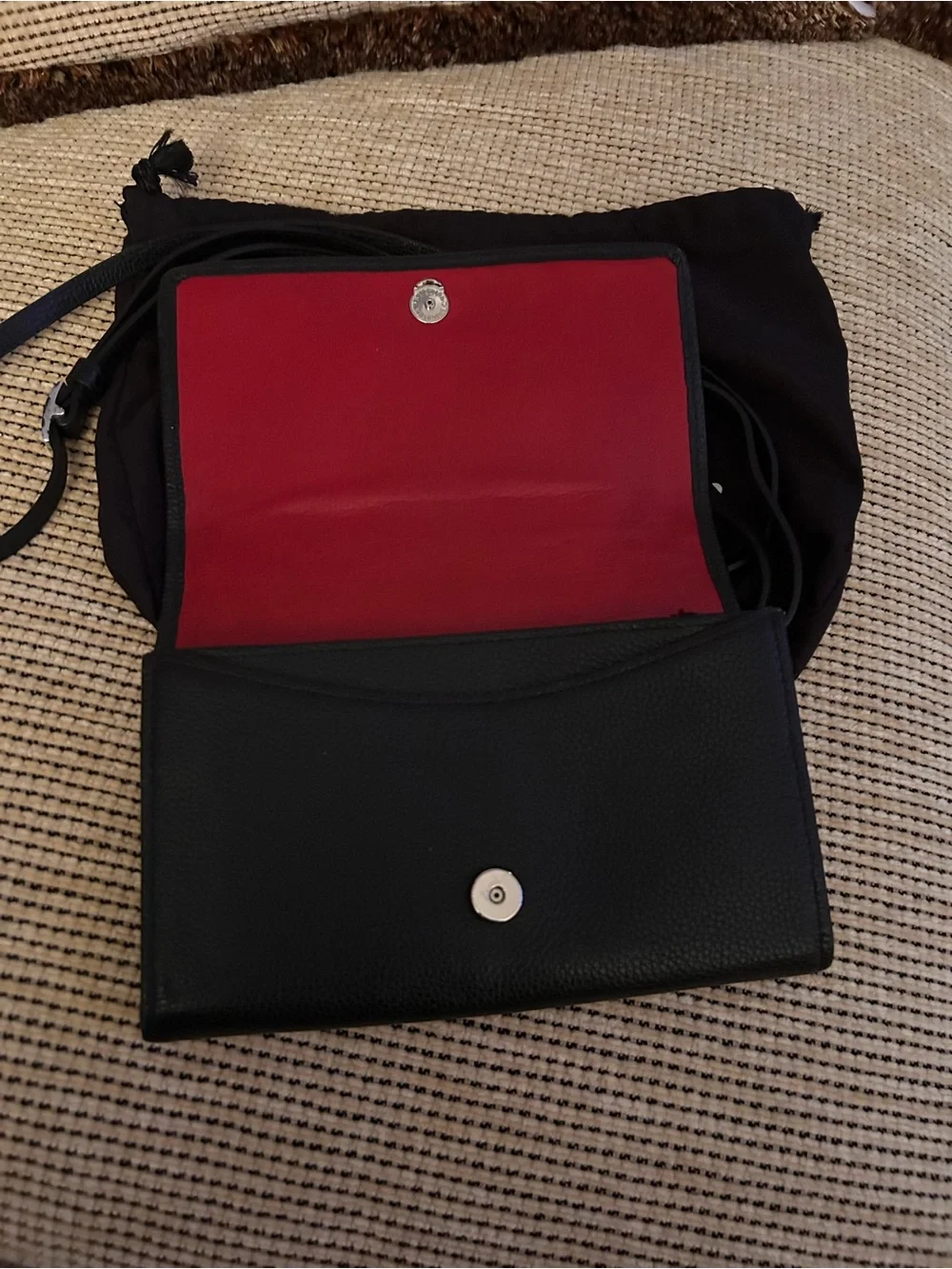 Brighton Red Heart Floral Leather Crossbody Bag